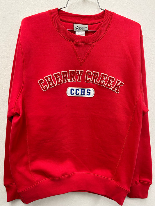 Red Embroidered CC Crewneck